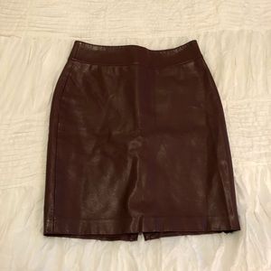 Faux leather pencil skirt
